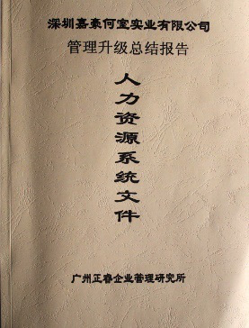 深圳市嘉豪何室實(shí)業(yè)有限公司管理升級總結(jié)報(bào)告