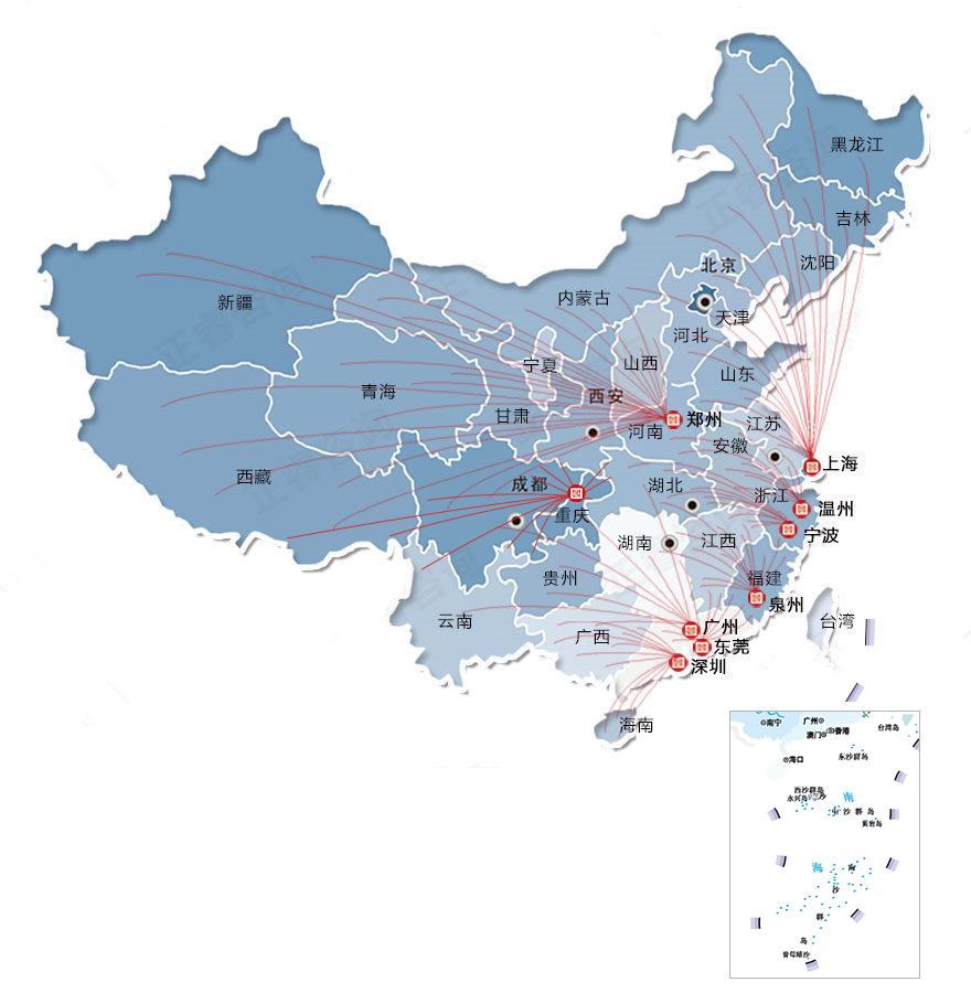 正睿咨詢集團(tuán)地圖分布